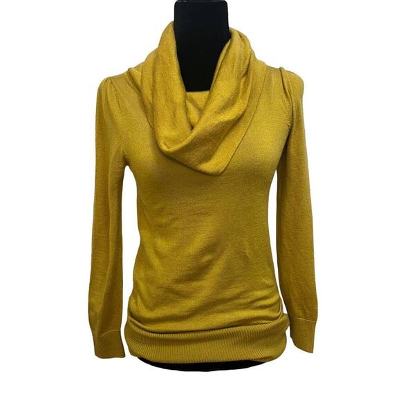 Moma Women's Mustard Yellow Cowl Neck Wool Blend Sweater Size 36 (S) - Picture 3 of 11